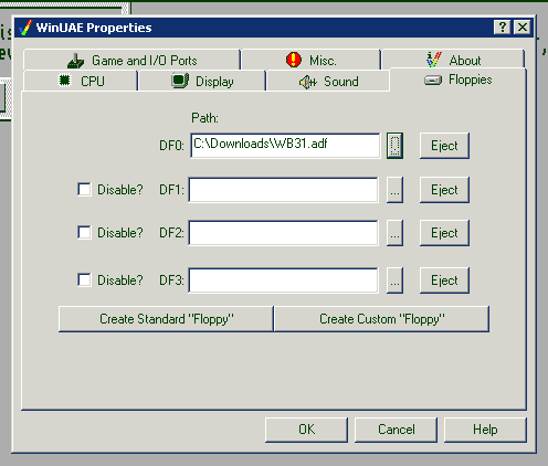 lovely WinUAE GUI.....mmmm!