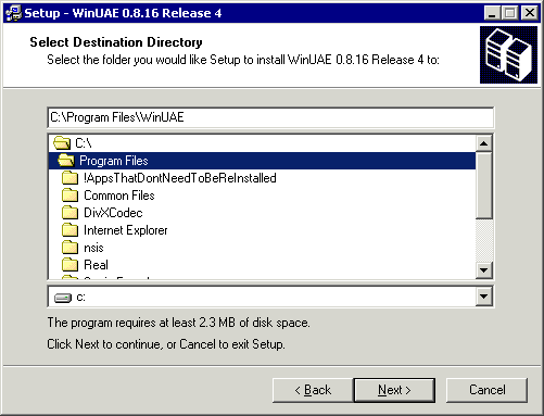 Run the WinUAE installer